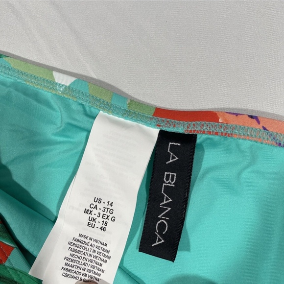 NWT La‎ Blanca [ 14 ] Shirred Side Bikini Bottoms in Tropea Breeze - Picture 8 of 11